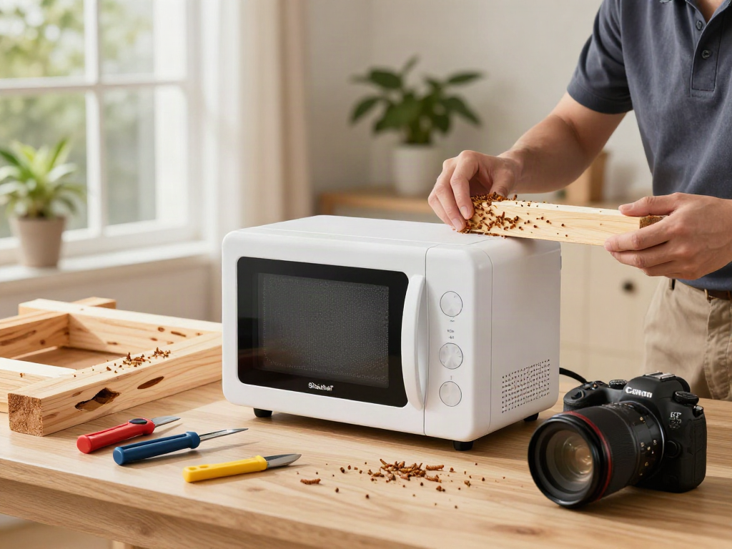 Traitement de bois avec Shashel® dans un intérieur lumineux, soulignant l'écologie et la sécurité.